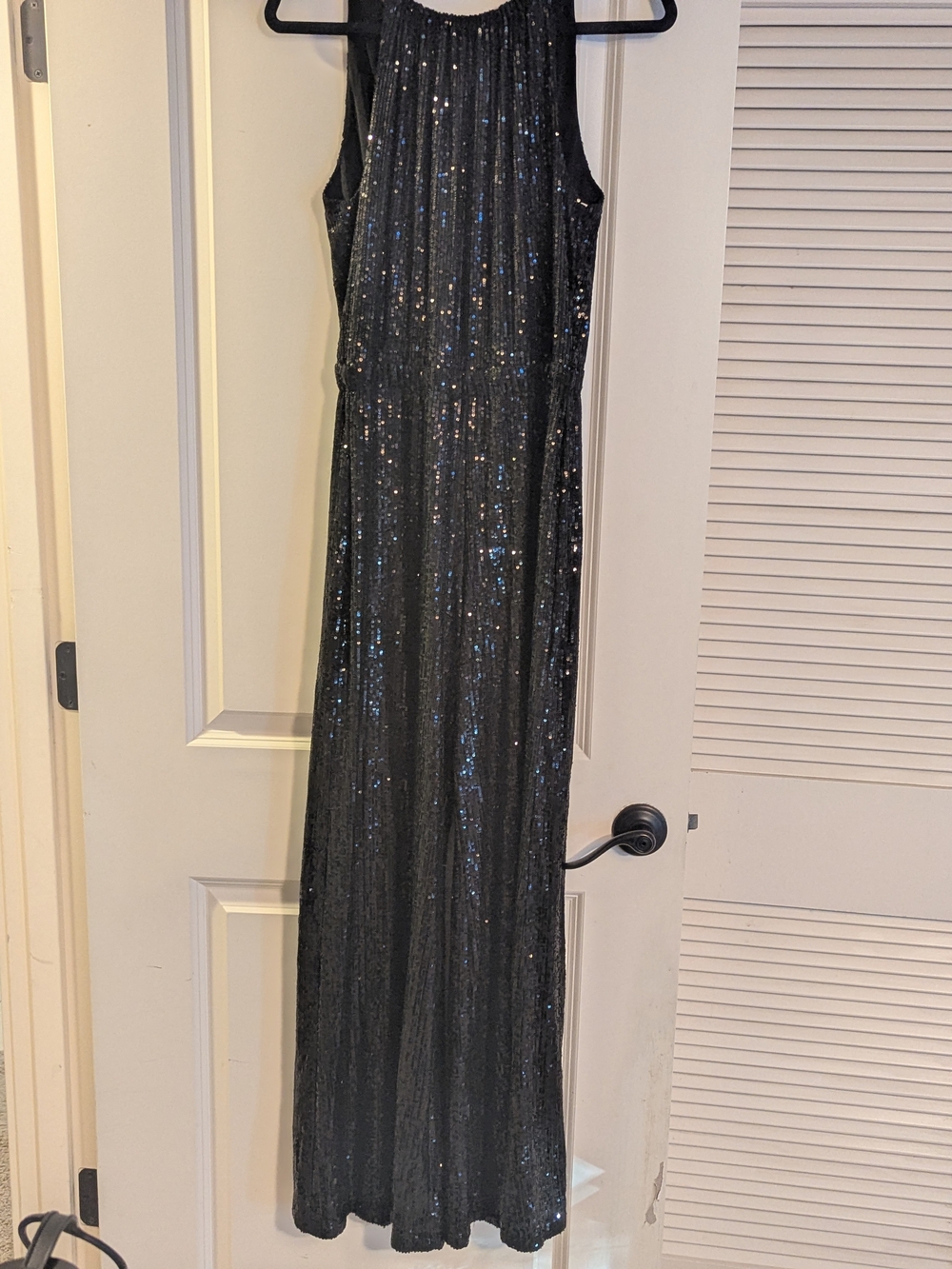 Max Studio Black Sequin Halter Maxi Dress
